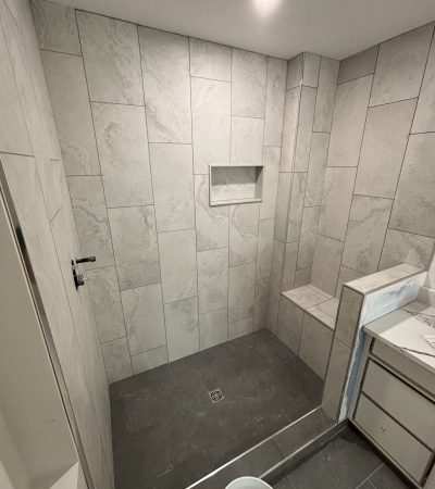 Image of a renovated walk-in shower
